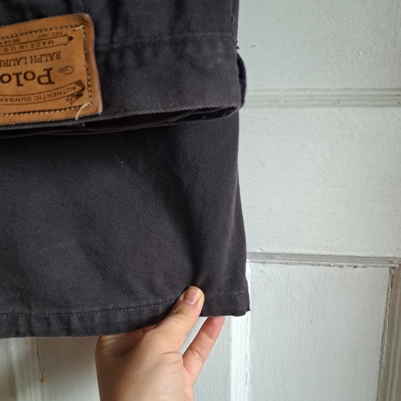 RALPH LAUREN - Brown Denim Vintage Skirt - Size Large - Made in USA 1980's - Picture 11 of 11